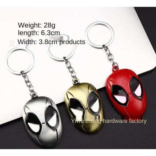 Disney Avengers Spiderman Keychain Anime Cartoon Bag Pendant Jewelry Mask Stainless Steel Metal Keychain Christmas Birthday Gift