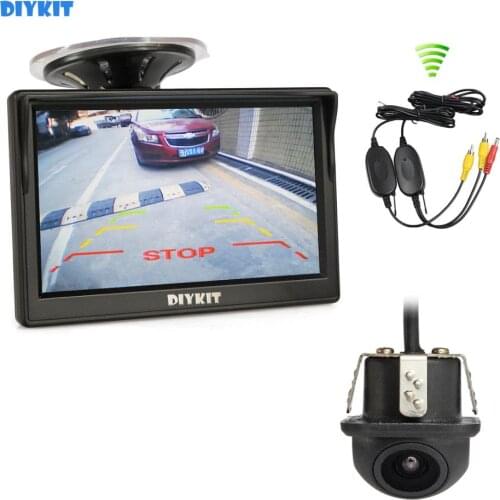 DIYKIT Wireless 5 Inch HD LCD Display Rear View Monitor Car Monitor Mini Car Cam Rear View Car Camera Reversing System