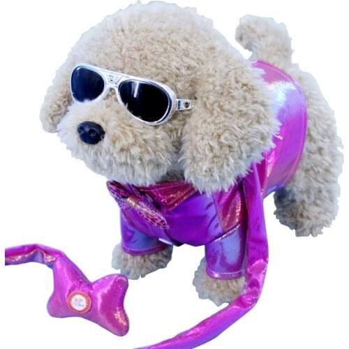 T5EC Electric Puppy Plush Sing and Dance Toy, Leash Walking Electric Simulation Dog for Children Kids Gift