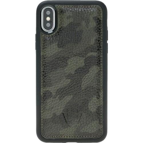 IPHONE X CAMOUFLAGE GREEN LEATHER SHEATH 317050468