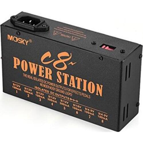 Mosky C8 Power Guitar Effect Pedal Power Supply 8 Isolated DC Outputs for 4-9V 12V 18V Power