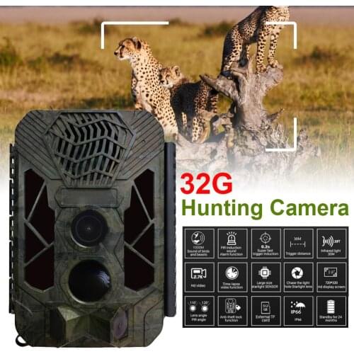 20MP Outdoor Hunting Camera HD 1080P Outdoor Waterproof Trail Camera Night Vision Motion Hunting Camera for Wildlife Monitoring