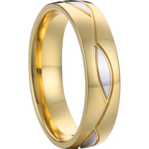 Gold Color Mens Wedding Band Engagement Rings Size 6-14 Available