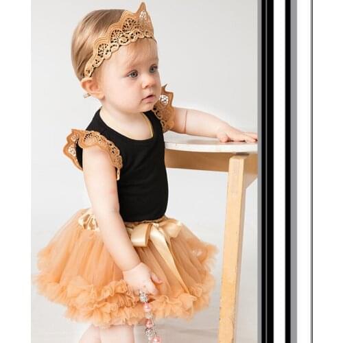 3Pcs Suit Baby Girl Clothes Newborn Girls Romper+Skirt+ Headband Set Princess Photography Prop Outfits Infant Clothing 0-24M