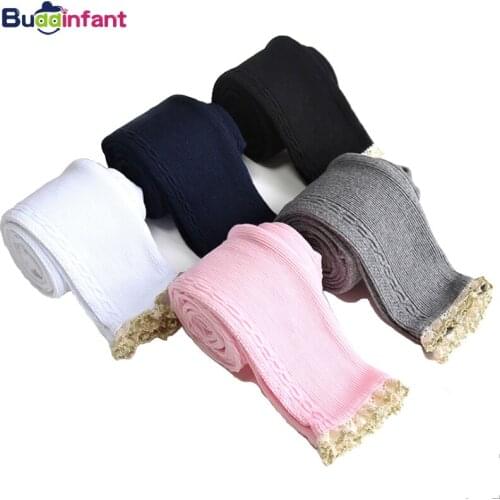 Retail 2T to 13T children girls legging spring fall pink navy lace trim ruffle leggings kids princess cotton legging skinny pant