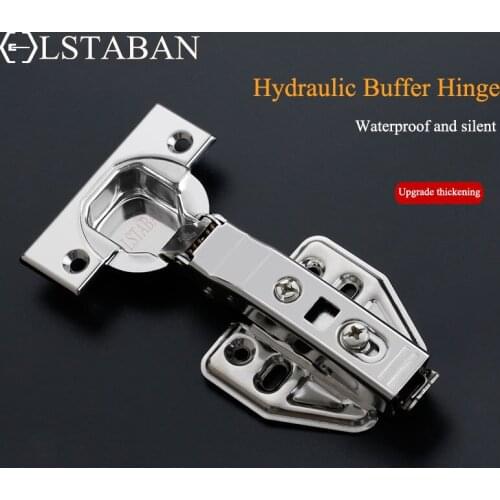 LSTABAN 304 Stainless Steel Hinge Hydraulic Soft Closing No-Drilling Hole Clip-On For Cabinet Cupboard Furniture Hardware