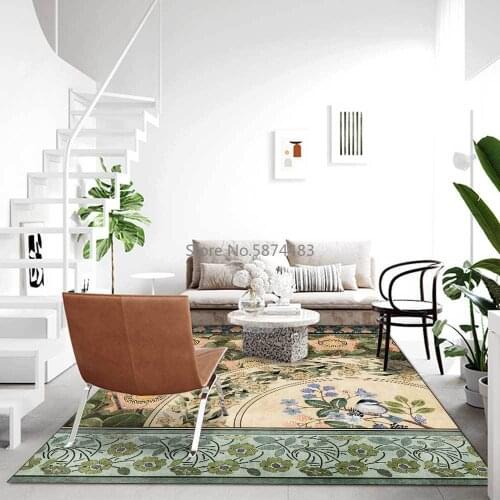 Fashion European New Chinese Style Plant Leaf Stitching Green Living Room Bedroom Bedside Carpet Floor Mat