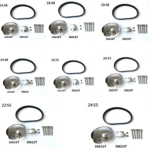 3M Motor Pulley 48T 55T Wheels Pulley Belts Suitable for 5065 5055 Motor Electrical Skateboard DIY electric skateboard parts