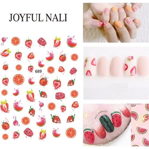 Nail Fruit Sticker Full Beauty Summer 5 Kinds Nail Water Sticker Set Lemon Slider Nail Art Transfer Decal Colorful Decor KK