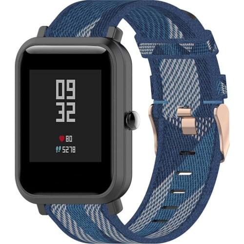Nylon Denim Watchband 20MM For Huami Amazfit BIP S /GTS/GTR 42MM for Huawei Watch GT2 for Samsung Galaxy Watch 42MM for Garmin