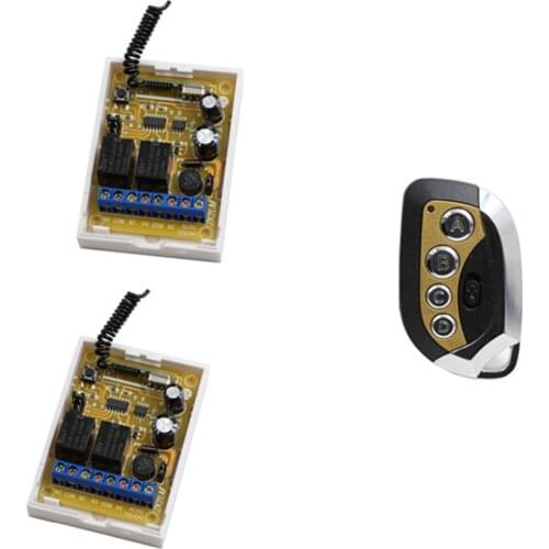 New Arrival DC 12V 24V 2CH Relay RF Wireless Remote Control Switch System 2* Receivers With Transmitter for Office & Hotel
