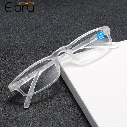 Elbru Anti Blue Light Reading Glasses Women Men Presbyopia Eyeglasses Ultralight Spring Leg Hyperopia Eyewear Diopters +1.0 +4.0