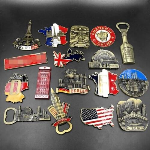 Whisky Bottle Opener Paris France Germany USA British Map Shape Italia Berlin Brazil Christ Redeemer Shanghai 3d Magnet Fridge