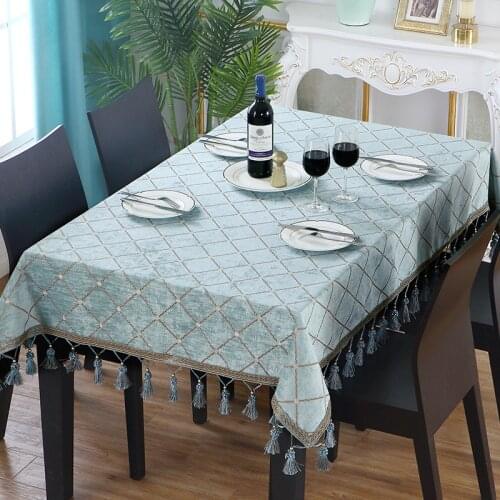 Luxury Dinning Table Cover European Tablecloth Rectangular Table Covers Wedding Party Hotel Table Cloths Plaid Table Cover Decor
