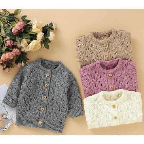 Christmas Clothes Kids Newborn Infant Baby Girl Boy Winter Jacket Warm Button Coat Knit Outwear Sweater Toddler Baby Outfits