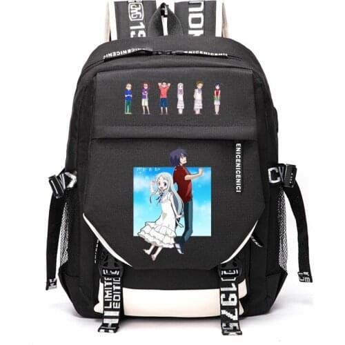 ANOHANA FES Yadomi Jinta Honma Meiko Anjyou Naruko Outdoor Travel Rucksack Casual Schoolbag Student Backpacks