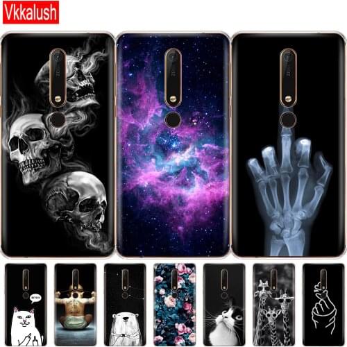 Silicon Shell Case For Nokia 6 6.1 7 Plus 8 9 Nokia 6 2018 X5 X6 Case Soft TPU Phone Back Cover Coque Bumper Painting Pattern