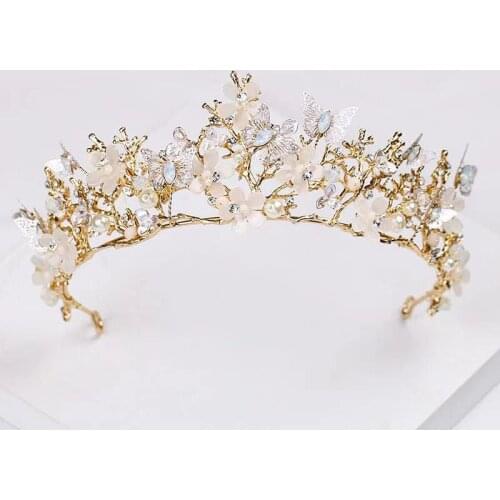 Wedding accessories headband headdress crystal crown flower delicate handmade floral bridal hair accessories