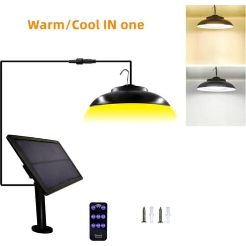GYLBAB 998 Solar Powered Led Lamp Light Gazibo Ceiling Chandelier Pendant Hanging Lantern Indoor Outdoor Shade Waterproof IP65