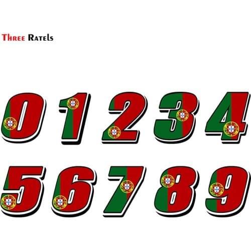 Three Ratels FTC-874# Portuguese Flag Portugal Car Styling Racing Number Motocross Auto Stickers Bike Waterproof Decals
