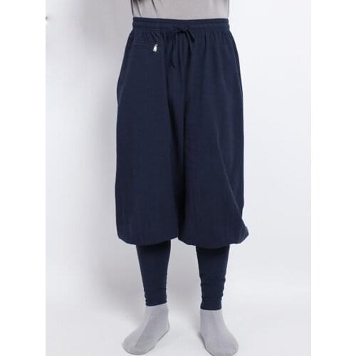 High quality 7colors Spring&Summer buddhist zen pants shaolin monks kung fu bloomers budda lay meditation trousers blue/green
