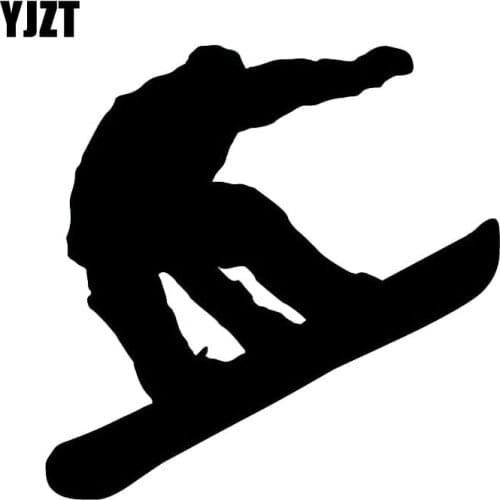 YJZT 15CM*15CM Snowboarder Wonderful Car Sticker Creative Decoration Car Door Vinyl Decal Black/Silver C31-0204