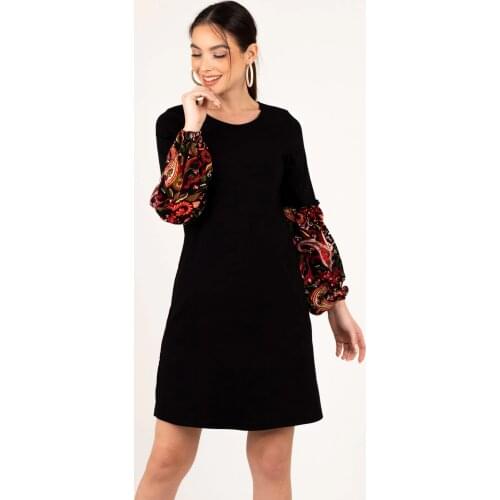 Womens Black Handle Colorful Air Bubble Dress