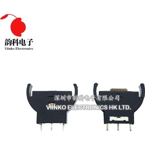 10pcs CR2032 CR2025 Half-Round lithium Button Cell Coin Battery box Holder Case CR 2032 2025 batteries holder Socket 3 PIN