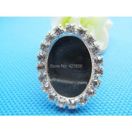New 100pcs White Rhinestone Flatback Copper Pendant Charm Finding,Base Setting Tray Bezel,fit 18mmx25mm Cabochon Picture Cameo