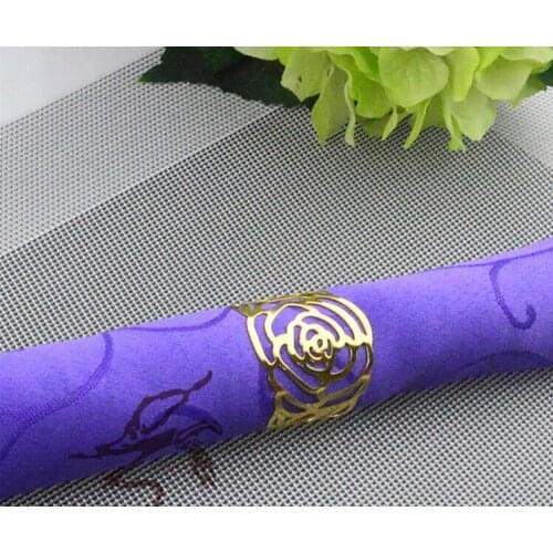 20pcs/lot) silver rose napkin rings metal napkin rings napkin holder for Hotel wedding table Decoration items