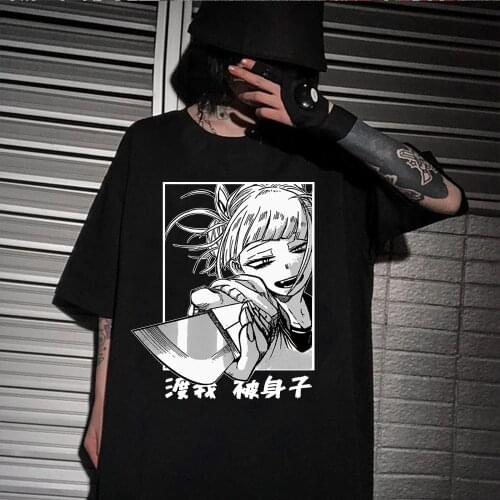 2021 Harajuku Graphic T Shirt Women My Hero Academia Anime T-Shirt Hentai Himiko Toga Tshirt Graphic Top Tee Female