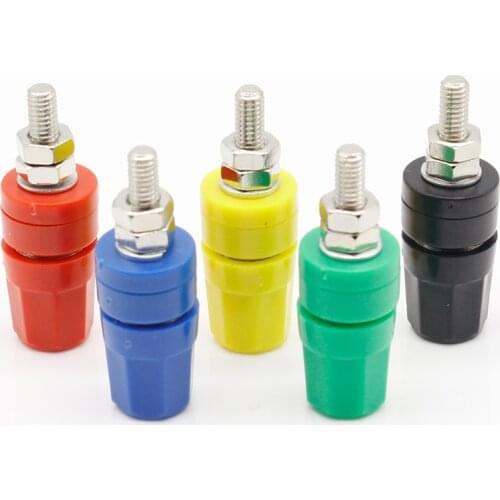 5pcs M4X36 pure copper terminal 4mm banana Jack Socket 20A binding post Banana plug connector