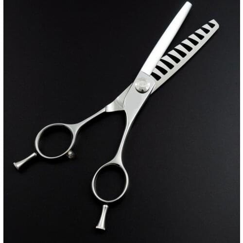 6.0 inch Professional Anti-toothed fish bones Hair Thinning Scissors Pet Dog Grooming Shears Sharp Edge thinning Tesoura Tools