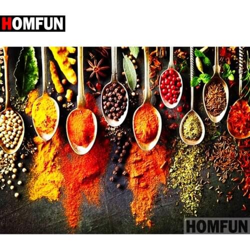HOMFUN DIY 5D Diamond Painting "Kitchen seasoning" Full Diamond Embroidery Sale Picture Of Rhinestones For Festival Gifts A19282