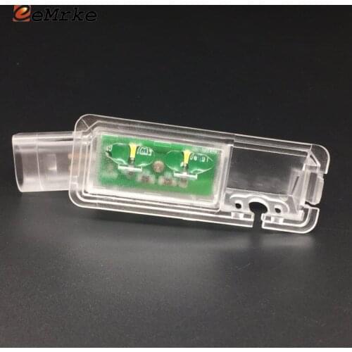 EEMRKE Car Reverse Camera Bracket License Plate Lights Housing Mount with LED for VW Golf 7 Passat Europe Beetle EOS CC Scirocco