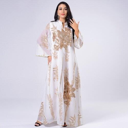 Abaya Dubai Turkey Muslim Hijab Dress Women Moroccan Kaftan Robe White Islamic Clothing Embroidery Mesh Abayas Djellaba Femme