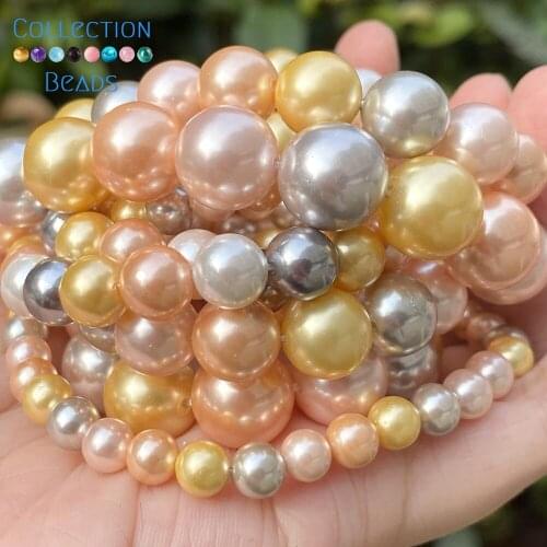 6/8/10/12mm Natural Multicolor Shell Mother Of Pearls Loose Spacer Beads For Jewelry Making DIY Bracelet Handmade Accessories