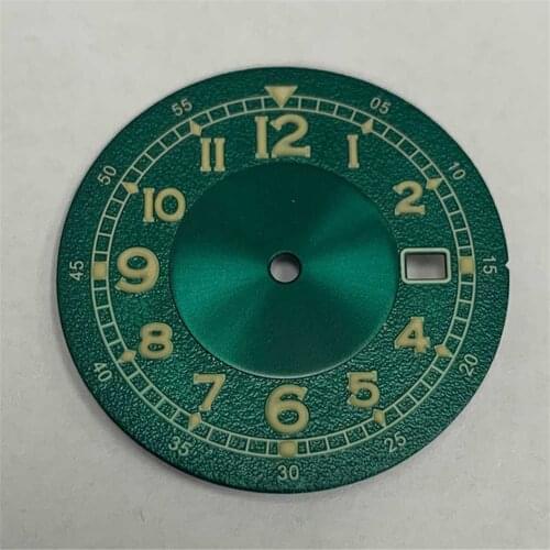 33.5MM Watch Dial Green Luminous Dial for NH35 /NH36 /7S /4R Movement Kits