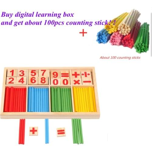 Montessori Counting Stick Wooden Childrens Arithmetic Toy Puzzle Early Education Teaching Aid Gift Number Box Kid Baby Learning