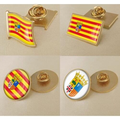 Coat of Arms of Aragon Autonomous Community of Spain Flag Lapel Pins/Broochs/Badges