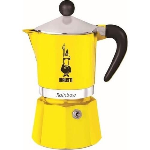 HERSEYSTORE Bialetti Moka Pot Rainbow 3 Cup YELLOW