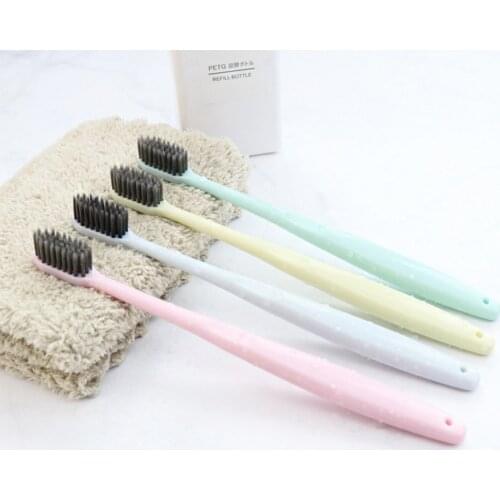 Carbon Toothbrush Plain Small Head Superfine Soft Bristles Care Toothbrush Four B