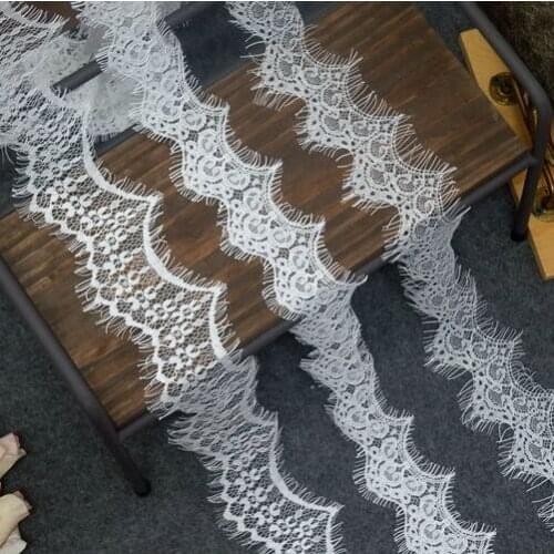 15M/Lot Black White Eyelash Lace Fabric Diy Clothing Accessories Lace Trim Width 6-7cm RS572