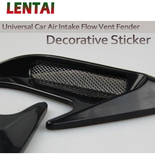 LENTAI 1PC Car Hood Side Vents Stickers Shark Gills Styling For Renault Megane 3 Duster Captur Chevrolet Cruze Aveo Captiva