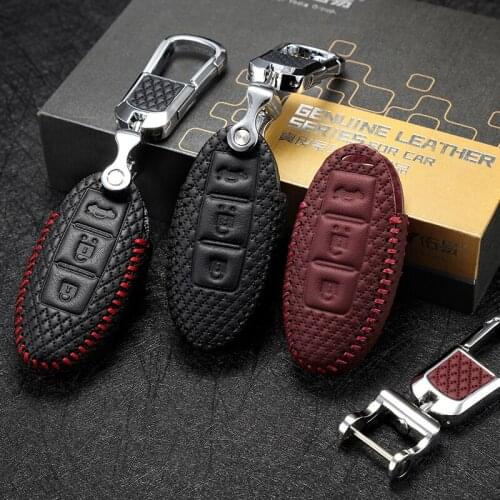 Luckeasy Leather Key Cover for nissan teana 2020 2016 2018 Bluebird SYLPHY X-TRAIL Murano 2017 MAXIMA 2016 key4Y