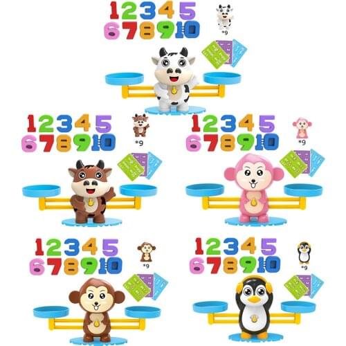 Montessori Math Match Game Balance Scale Counting Toys for Baby Kids Kindergarten Educational Number Fun Children Gift Learning