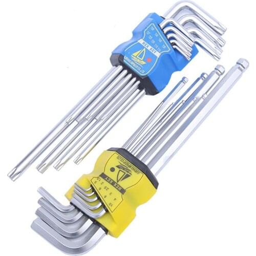 9pcs set Wrench Tool L-Shape Plum Hex Key Star Wrench Spanner Set Short Style Appliance Bicycle Repair Hand Tools
