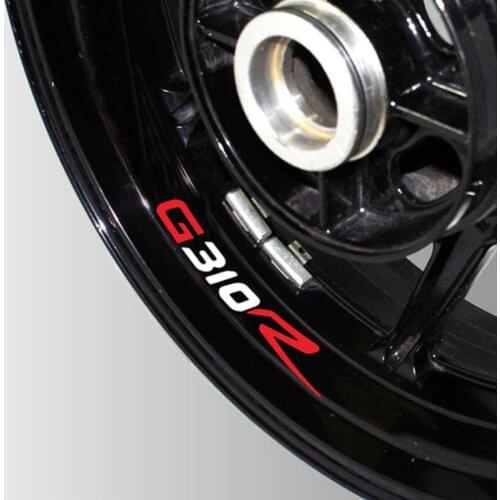 A set of 8pcs high quality Motorcycle Wheel Sticker Decal Reflective Rim Motorcycle logo decal for bmw G310R G 310R