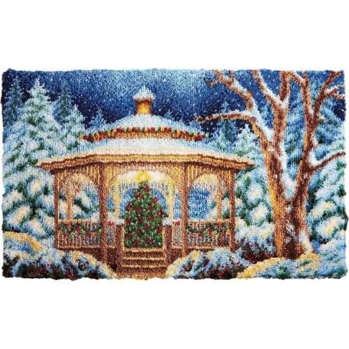 Tapestry Kits Latch Hook Rug Kits Carpet Embroidery Latch Hook Rug Needlework Button Package DIY Rugs Hook Rug Landscape Decor