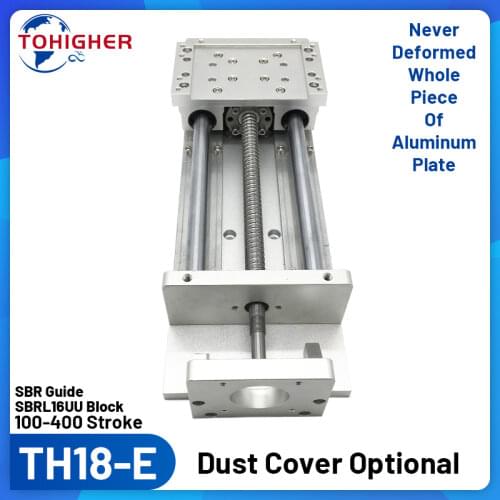 Heavy Load 100-400mm Electric Sliding Table Linear Guide CNC Router Rail SFU1605 16mm SBR Guide Dust Cover for Step Servo Motor